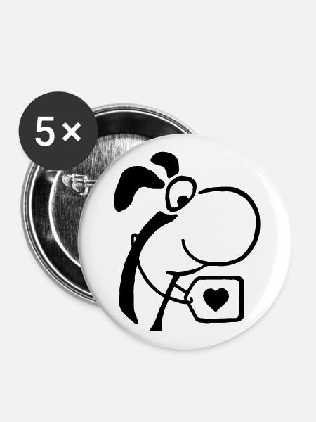 Bialumbo Heart - Buttons large 2.2''/56 mm (5-pack) - white