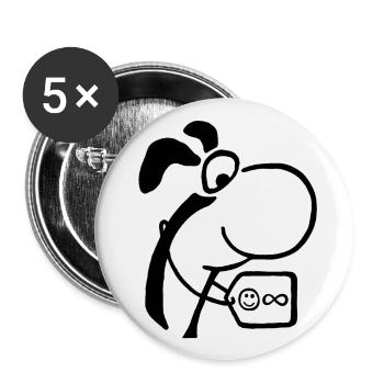 Bialumbo Keep Smiling - Buttons large 2.2''/56 mm (5-pack) - white - Front
