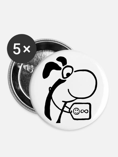 Bialumbo Keep Smiling - Buttons large 2.2''/56 mm (5-pack) - white