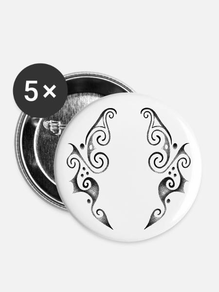 Altes Punktwork-Dotwork-Symbol - Buttons groß 56 mm (5er Pack) - Weiß