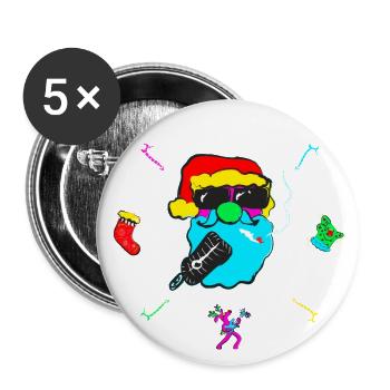 Merry Rock'ristmas - Lot de 5 grands badges (56 mm) - blanc - Devant