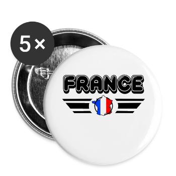 France special France / English gift - Buttons large 2.2''/56 mm (5-pack) - white - Front