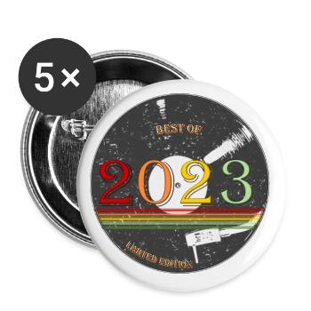 record 2023 - Buttons large 2.2''/56 mm (5-pack) - white - Front