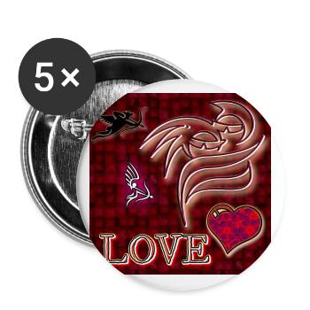 LOVE - Image - 2023 - Buttons large 2.2''/56 mm (5-pack) - white - Front