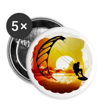 Kitesurfing is a great sport - Buttons large 2.2''/56 mm (5-pack) - white - Front
