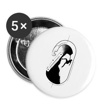 Passion escalade grimpeurs - Lot de 5 grands badges (56 mm) - blanc - Devant