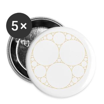 Apollinische Dichtung Math Fraktal Heiliges Gold - Buttons groß 56 mm (5er Pack) - Weiß - Vorne