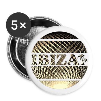 Ibiza Logo in Gold - Buttons large 2.2''/56 mm (5-pack) - white - Front