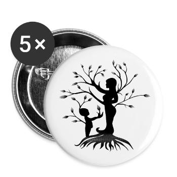 Love mother and child - Buttons large 2.2''/56 mm (5-pack) - white - Front