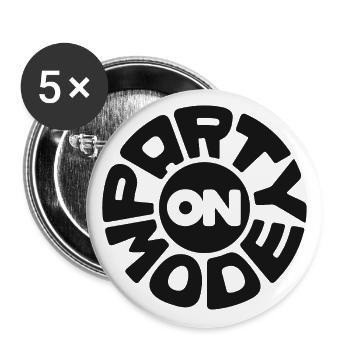 Mode fête sur Big Font Fun Raves Festivals - Lot de 5 grands badges (56 mm) - blanc - Devant