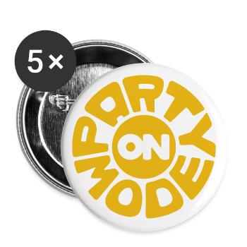 Party Fashion On Big Font Fun Celebration Festival - Buttons large 2.2''/56 mm (5-pack) - white - Front