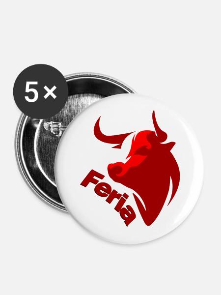 Fest der Feria - Buttons groß 56 mm (5er Pack) - Weiß