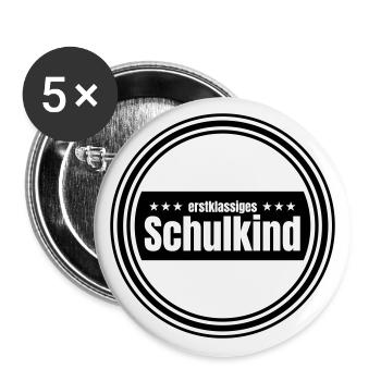 erstklassiges schulkind - Buttons groß 56 mm (5er Pack) - Weiß - Vorne