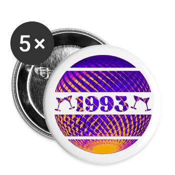 Année de naissance: 1993 - Lot de 5 grands badges (56 mm) - blanc - Devant