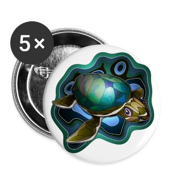 Sea Turtle 2 - Buttons large 2.2''/56 mm (5-pack) - white - Front