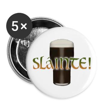 Sláinte! IrishPub Ireland Stout Beer Pint - Buttons large 2.2''/56 mm (5-pack) - white - Front