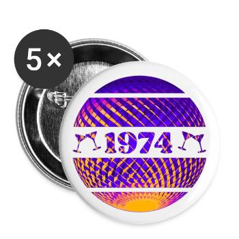 1974 - 50th birthday - Buttons large 2.2''/56 mm (5-pack) - white - Front