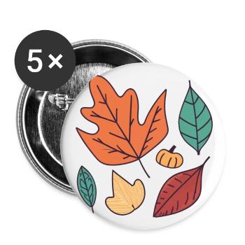 Umarmen Sie die Schönheit des Herbstes - Buttons groß 56 mm (5er Pack) - Weiß - Vorne