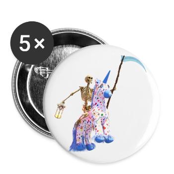 Le cheval de la Faucheuse effrayante - Lot de 5 grands badges (56 mm) - blanc - Devant