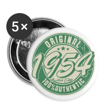 Original 1954 Vintage Jahrgang Geburtstag Geschenk - Buttons groß 56 mm (5er Pack) - Weiß - Vorne