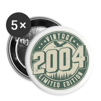 2004 Jahrgang geboren Vintage Geburtstag Geschenk - Buttons groß 56 mm (5er Pack) - Weiß - Vorne