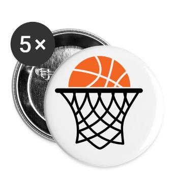 Basket-ball - Lot de 5 grands badges (56 mm) - blanc - Devant