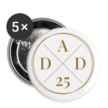 Dad 25 Baby Dad Father's Day Gift Dad 2025 - Buttons large 2.2''/56 mm (5-pack) - white - Front
