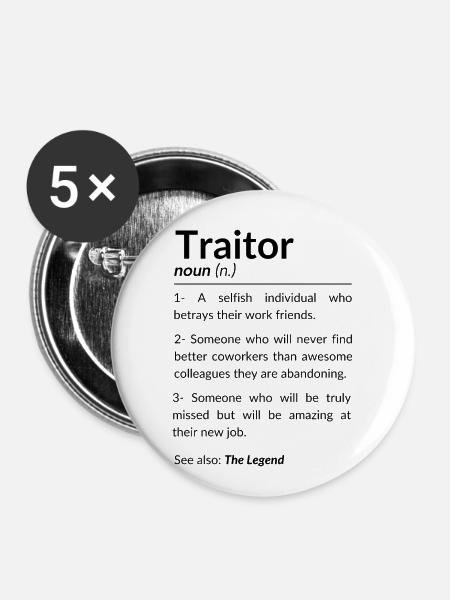 collega die vertrekt naar vrouwen, collega die vertrekt, - Buttons groot 56 mm (5-pack) - wit