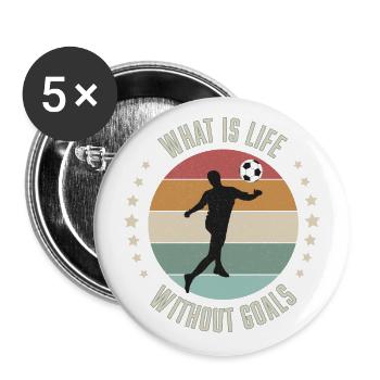 Fußball-Tore Glaubensspruch - Buttons groß 56 mm (5er Pack) - Weiß - Vorne