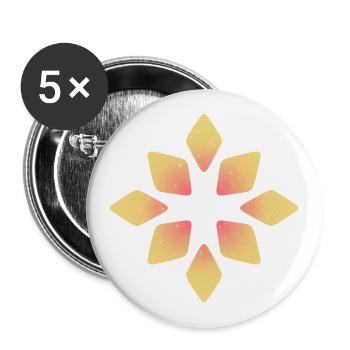 Stern - Buttons groß 56 mm (5er Pack) - Weiß - Vorne