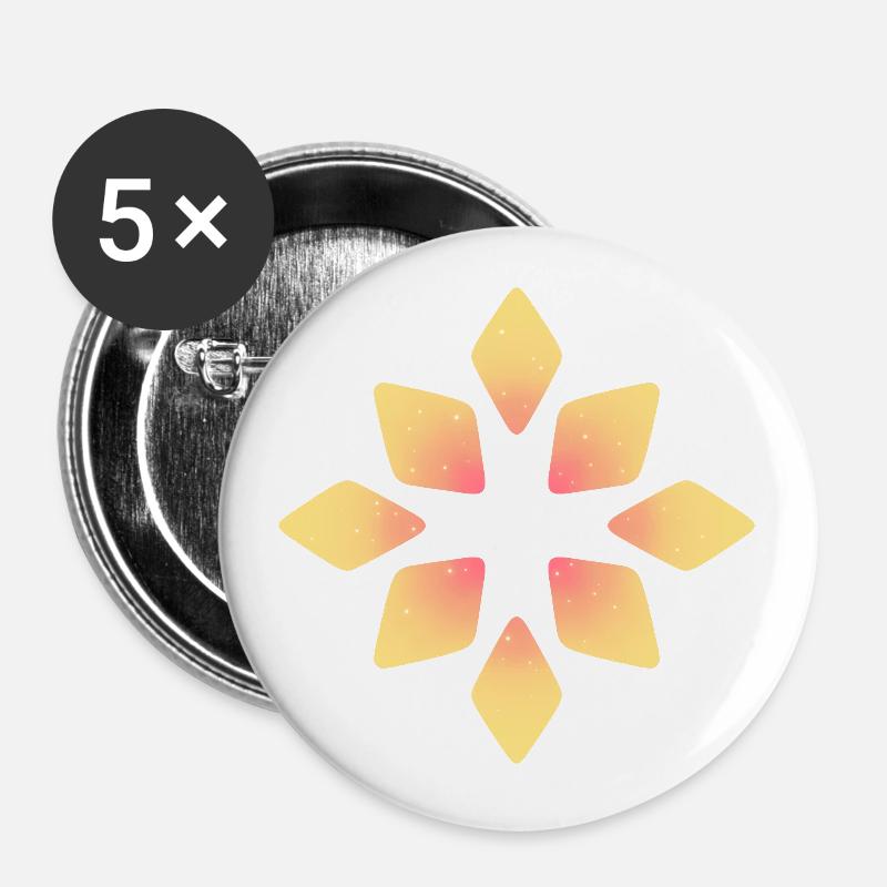 Stern - Buttons groß 56 mm (5er Pack) - Weiß