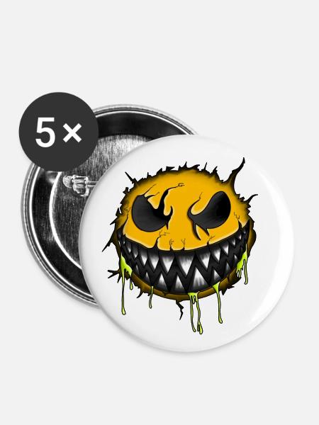 Keep smiling - Buttons groß 56 mm (5er Pack) - Weiß