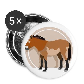 przewalski horse 01 - Buttons groß 56 mm (5er Pack) - Weiß - Vorne