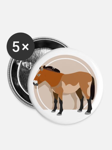 przewalski horse 01 - Buttons groß 56 mm (5er Pack) - Weiß