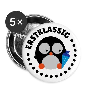 Erstklassig Erste Klasse Pinguin - Buttons groß 56 mm (5er Pack) - Weiß - Vorne