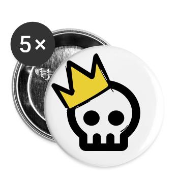 Crâne Roi - Lot de 5 grands badges (56 mm) - blanc - Devant