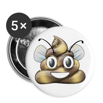 BumblePoo - Lot de 5 grands badges (56 mm) - blanc - Devant
