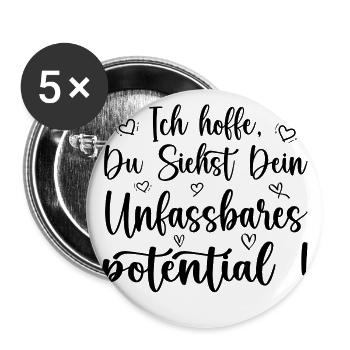 unfassbares potential achtsamkeit motivation - Buttons groß 56 mm (5er Pack) - Weiß - Vorne