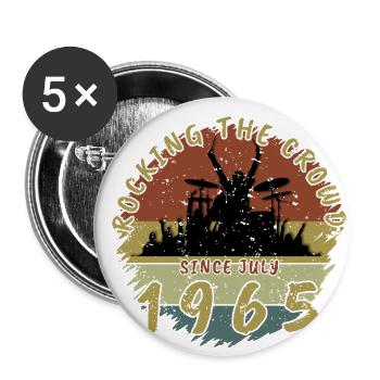 60. Geburtstag Rocking the crowd DRM 07/1965 - Buttons groß 56 mm (5er Pack) - Weiß - Vorne