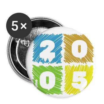 20. Geburtstag Farbige Patches depuis 06/2005 - Lot de 5 grands badges (56 mm) - blanc - Devant
