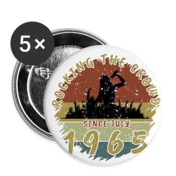 60th Birthday Rocking the crowd SNG 07/1965 - Buttons large 2.2''/56 mm (5-pack) - white - Front