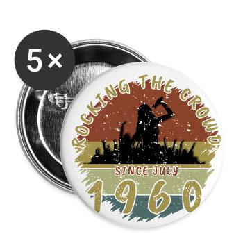 65th Birthday Rocking the crowd SNG 07/1960 - Buttons large 2.2''/56 mm (5-pack) - white - Front