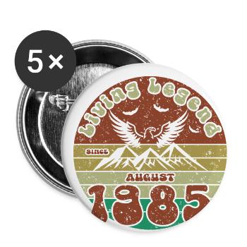 40th Birthday Living Legend since VIN 08/1985 - Buttons large 2.2''/56 mm (5-pack) - white - Front