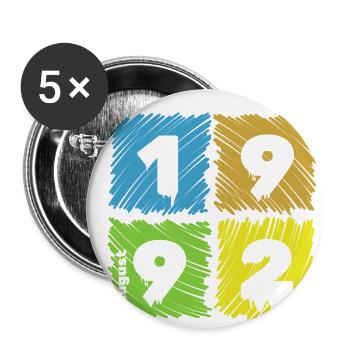 33. Geburtstag Farbige Patches depuis 08/1992 - Lot de 5 grands badges (56 mm) - blanc - Devant