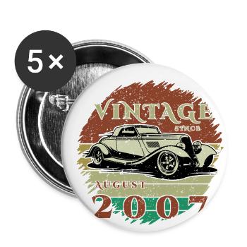 18ème Anniversaire - Classique - Millésime depuis 08/2007 - Lot de 5 grands badges (56 mm) - blanc - Devant