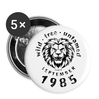 40ème Anniversaire Sauvage, libre et indompté depuis 09/1985 - Lot de 5 grands badges (56 mm) - blanc - Devant