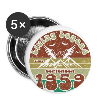 66th Birthday Living Legend since VIN 09/1959 - Buttons large 2.2''/56 mm (5-pack) - white - Front