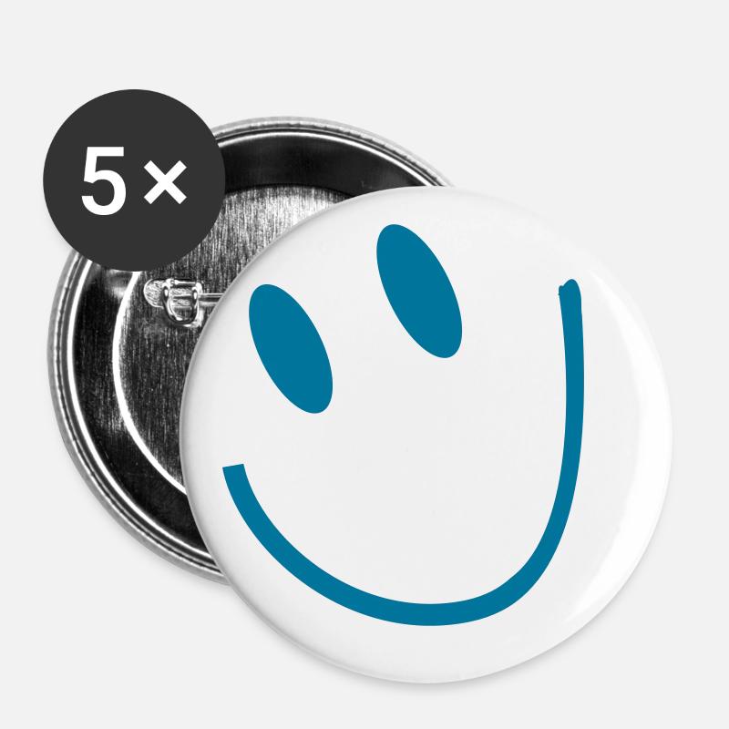 smiley - Buttons large 2.2''/56 mm (5-pack) - white