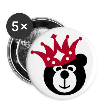 BEAR with KRONE - Buttons large 2.2''/56 mm (5-pack) - white - Front