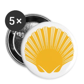 Scallop | Camino de Santiago | St. James - Buttons large 2.2''/56 mm (5-pack) - white - Front